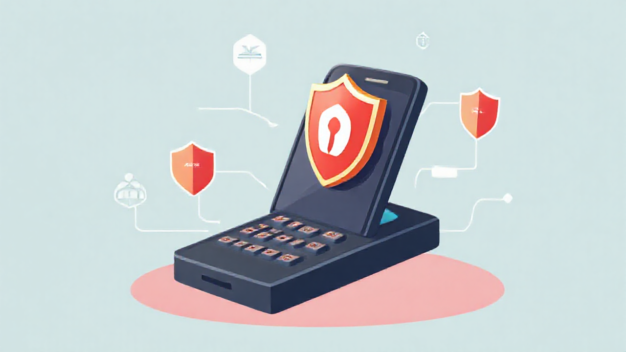 Imagem de um celular com tela de aplicativo antivírus mostrando segurança contra spyware.