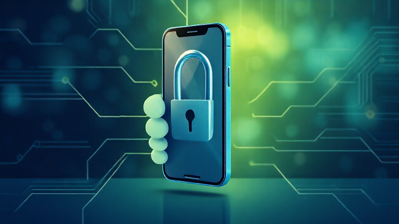 Ilustração de um smartphone sendo escaneado por um aplicativo antivírus
