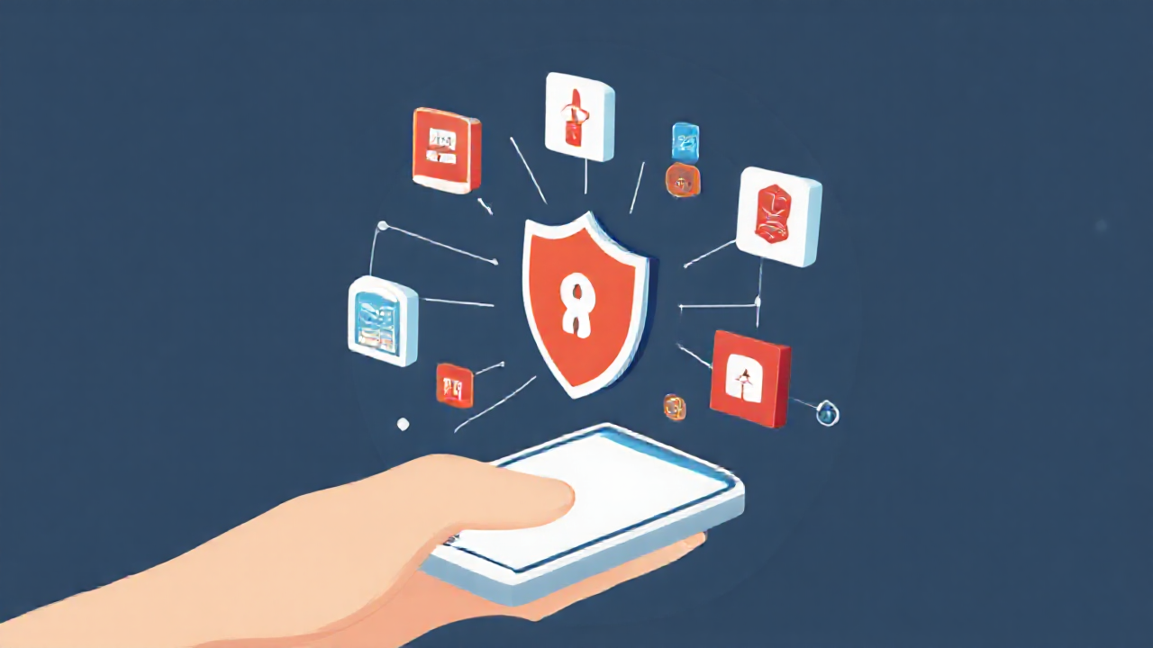 Imagem de um smartphone mostrando um aplicativo antivírus em ação.