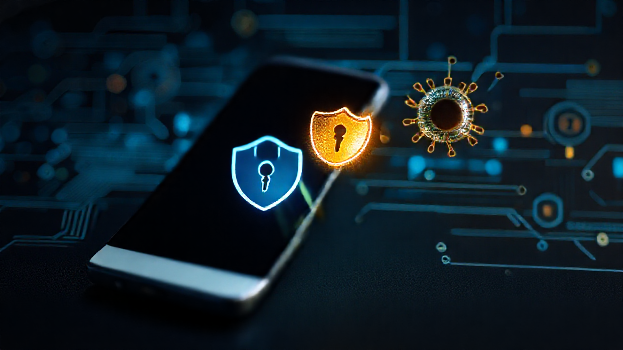 Imagem de destaque mostrando um smartphone em processo de escaneamento para remoção de vírus.