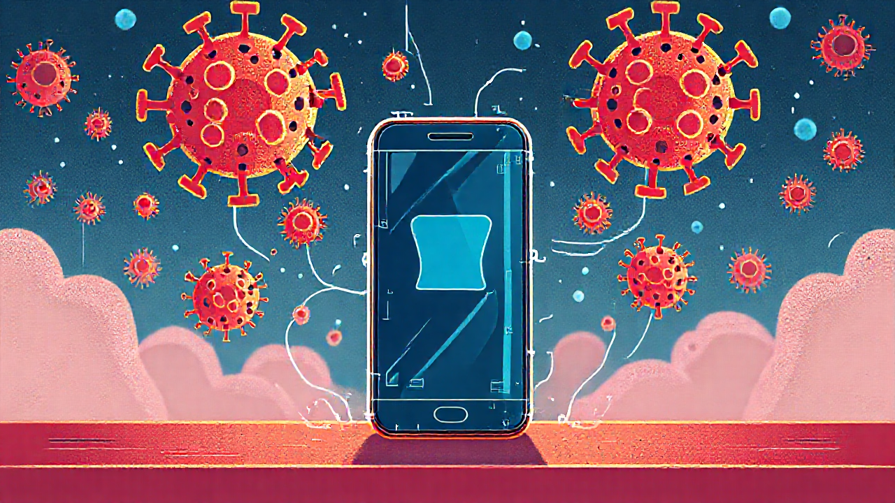 Imagem de destaque mostrando um smartphone com aplicativos de segurança e antivírus.