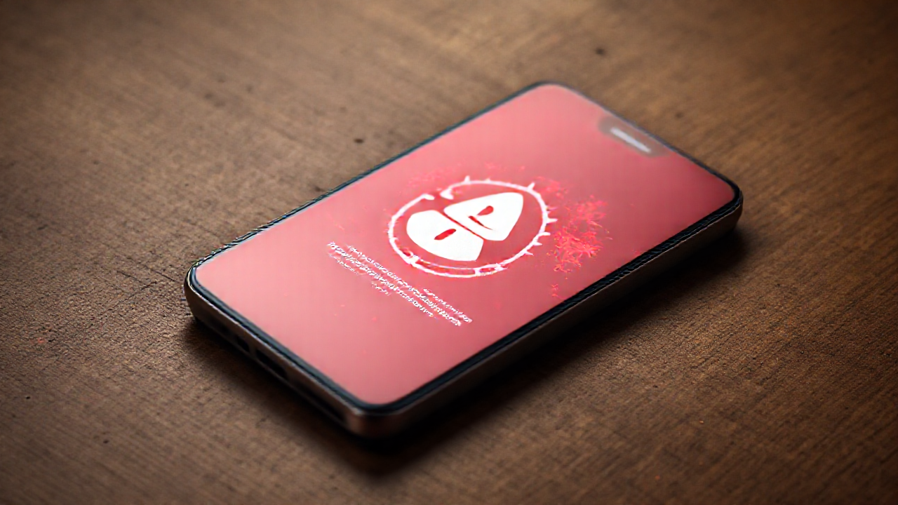 Ilustração de um smartphone com proteção antivírus ativa, simbolizando segurança móvel.