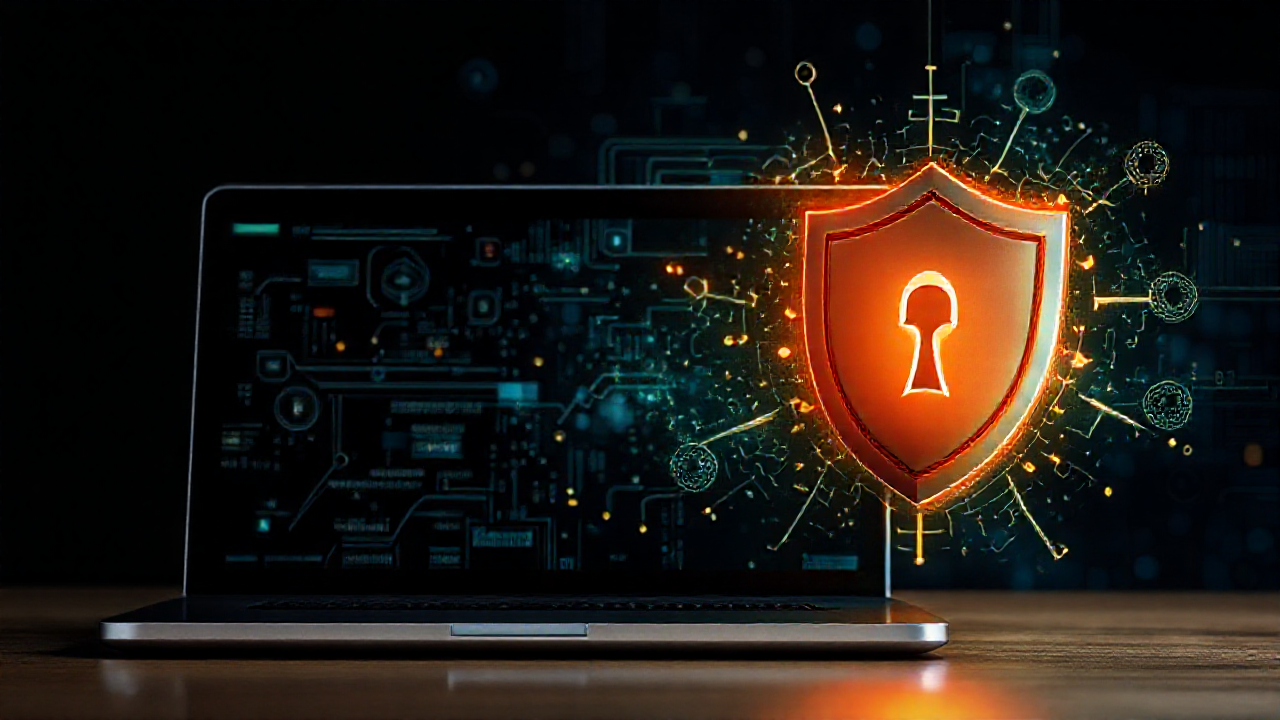 Ilustração de um smartphone protegido contra malware e adware, destacando a importância da segurança móvel.