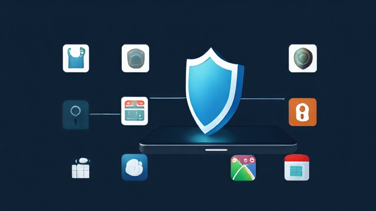 Imagem de destaque mostrando um smartphone seguro com aplicativos antivírus ativos