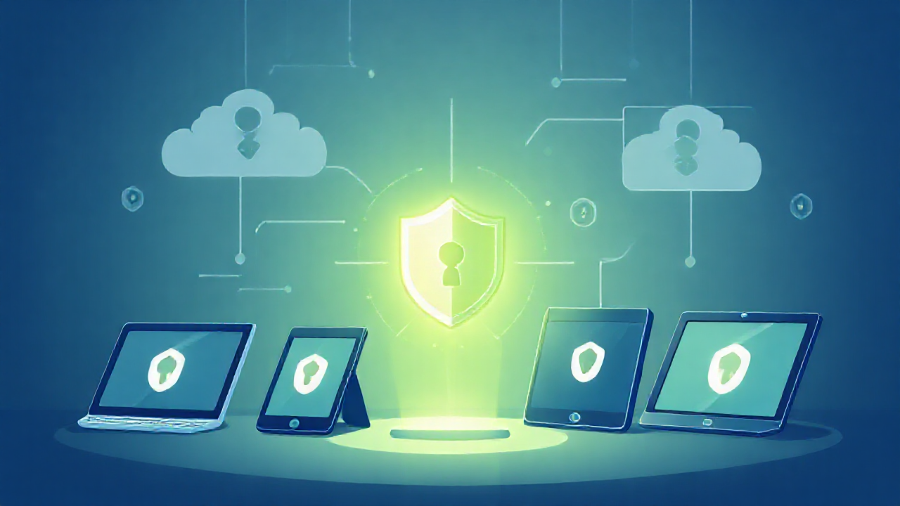 Imagem de um celular protegido contra vírus com aplicativos de segurança.