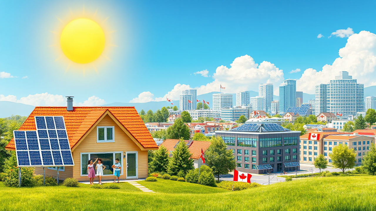 Auxílio do Canada para a aquisição de energia solar, destacando subsídios e incentivos financeiros.